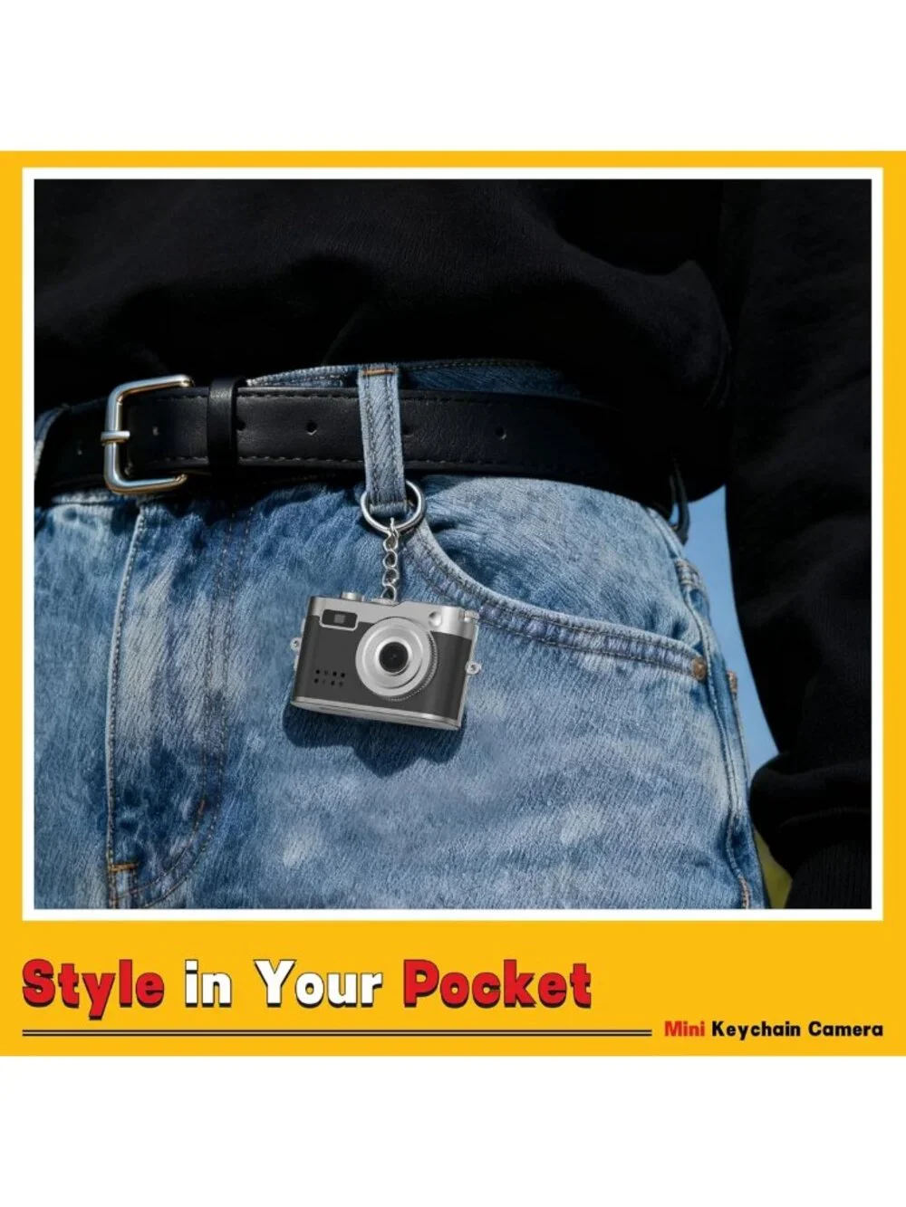 Retro Mini Keychain Camera, Y2K Aesthetic Digital Vlogging Camera, Pocket-Sized